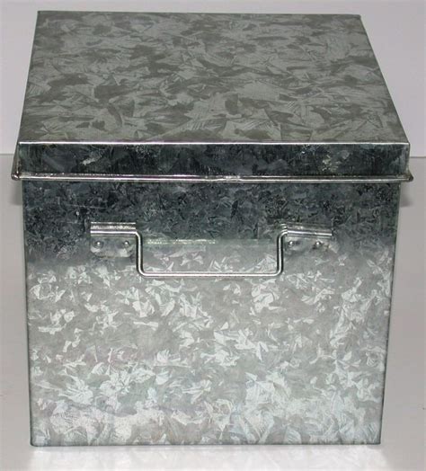 galvanised metal storage boxes|galvanized boxes with hinged lids.